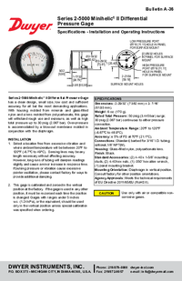 Thumbnail of document Manual - 2-5000 Minihelic II Differential Pressure Gage